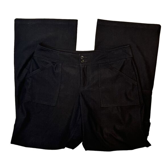 Coldwater Creek Black Pants 6P Petite Natural Fit Cargo Dress Pants Comfort Knit - Picture 1 of 8